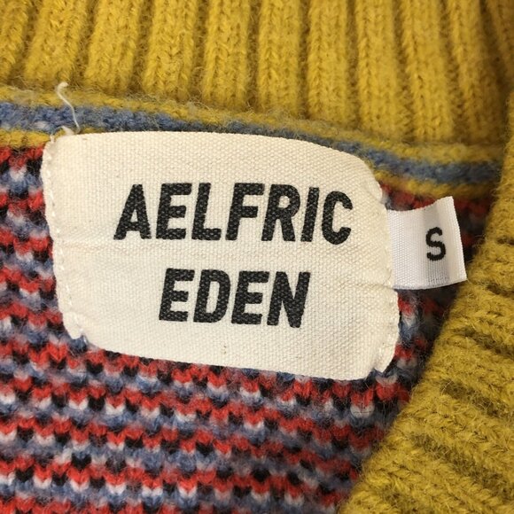 Aelfric Eden Womens Goose Sweater Vest Blue and Yellow Size Small - Picture 5 of 8